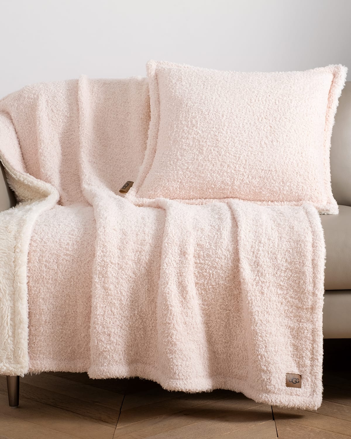 Shop Ugg Ana Reversible Cozy Knit Throw Blanket In Petal
