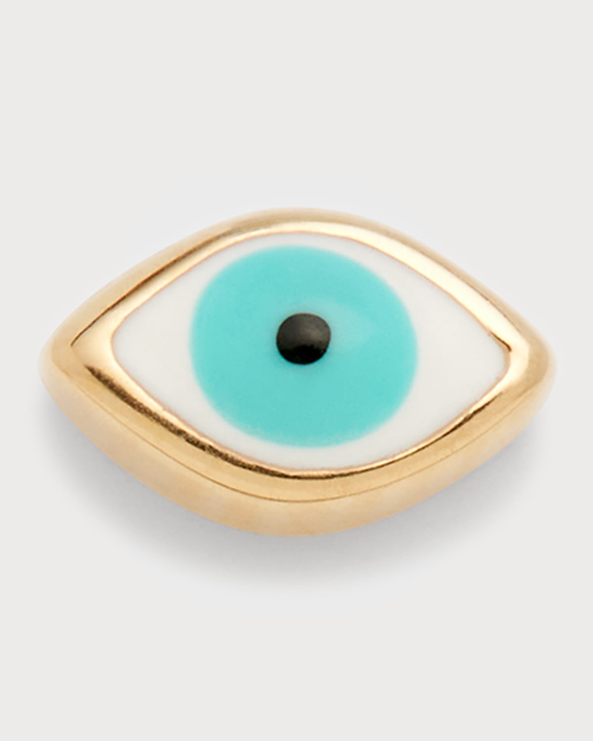 14K Gold Enamel Evil Eye Stud Earring, Single