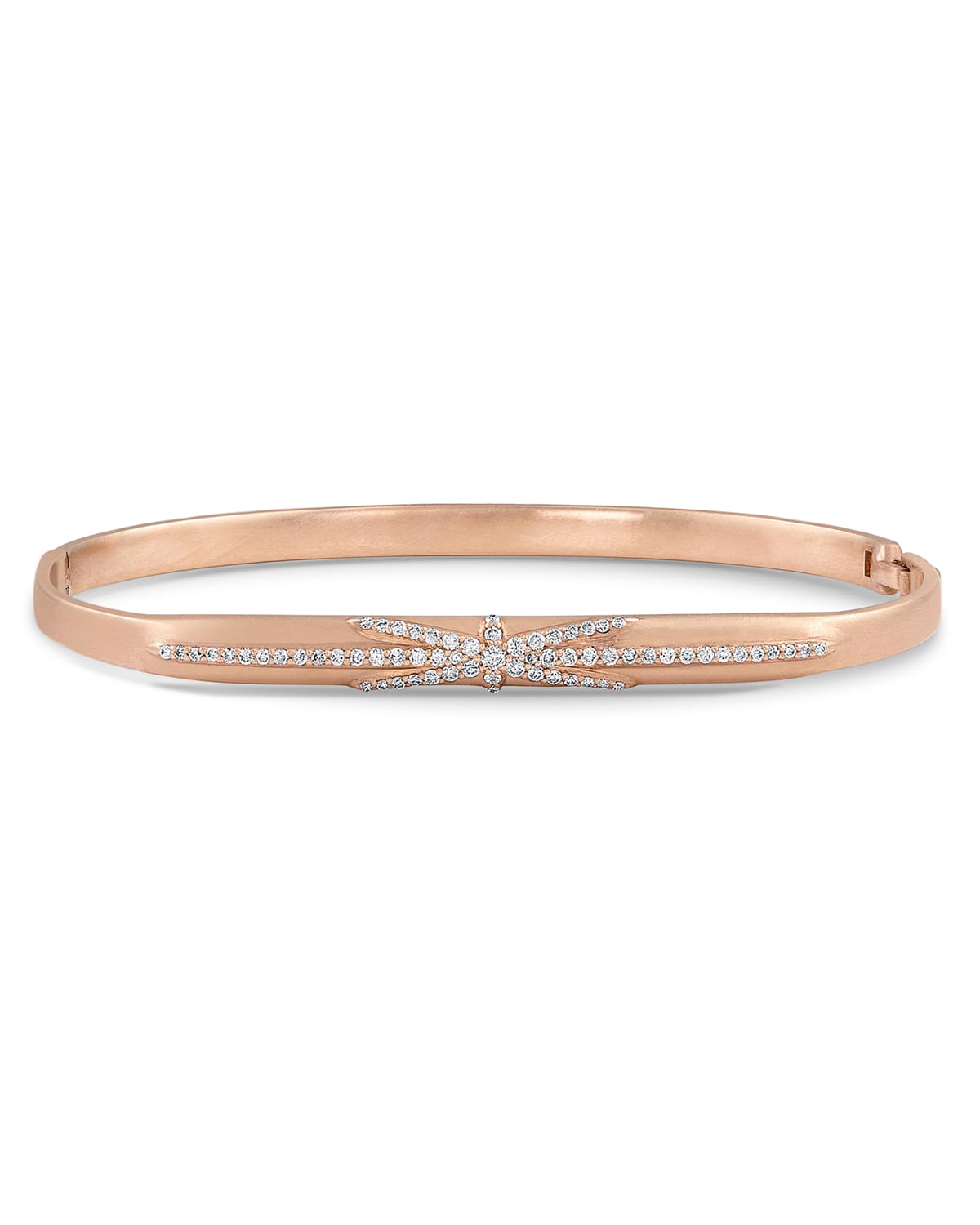 Dominique Cohen 18k Rose Gold Northstar Diamond Hinged Huggie Bangle Bracelet
