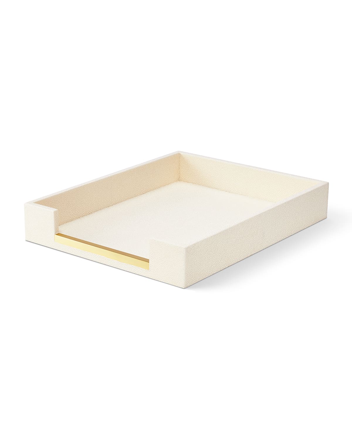 Shop Aerin Shagreen Paper Tray In Cream