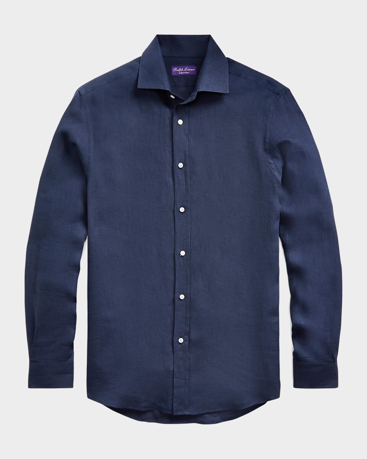 Shop Ralph Lauren Purple Label Men's Serengeti Linen Sport Shirt In Navy