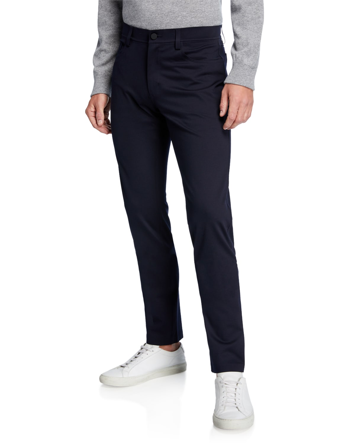 Theory Tech Raffi Compact Straight Slim Fit Ponte Pants In Eclipse