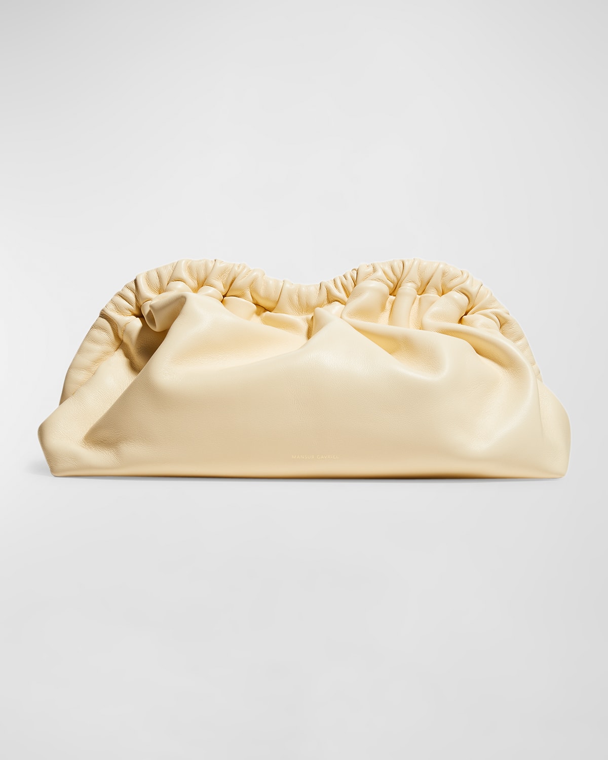 Mansur Gavriel Soft Ruffled Clutch Bag In Crema