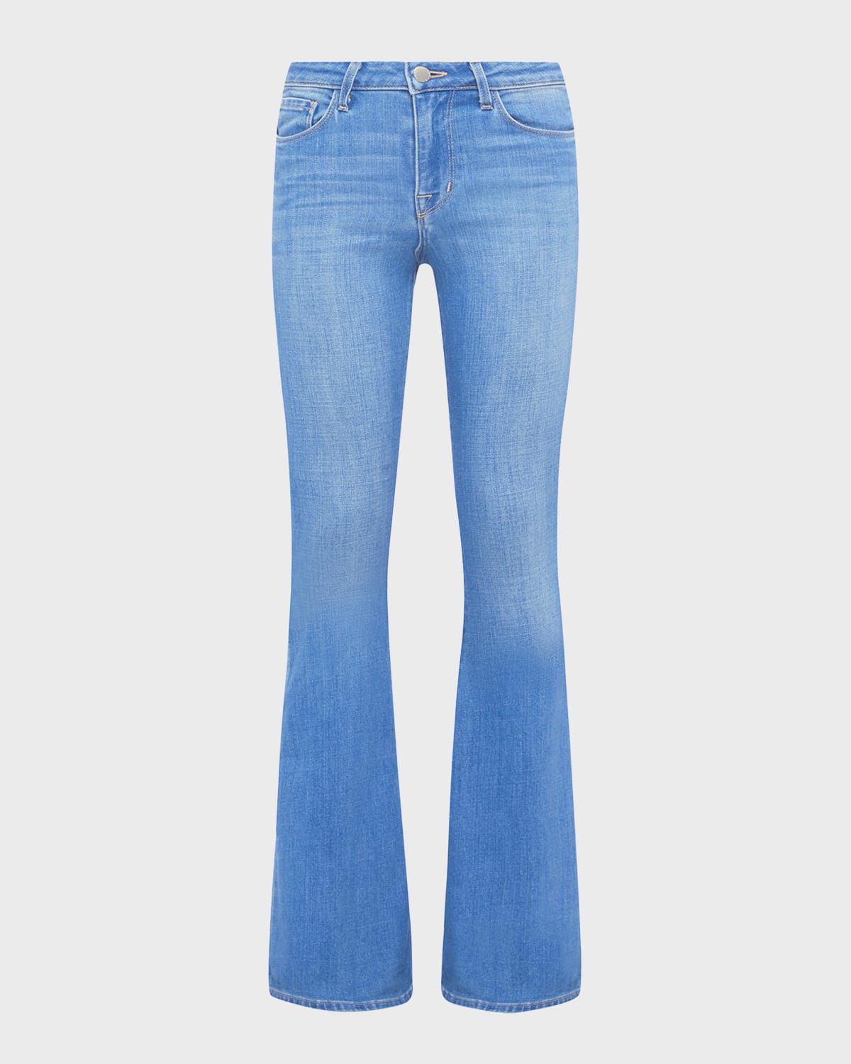 L'AGENCE Kendra High Rise Crop Flare Jeans in Blanc