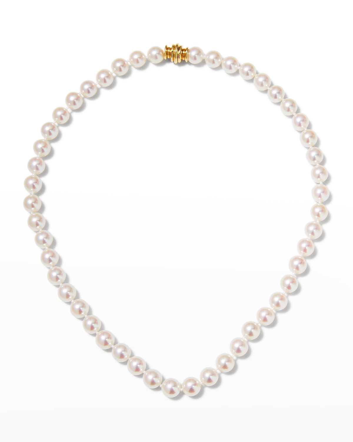 Assael 16" Akoya Cultured 8mm Pearl Necklace with Yellow Gold Clasp