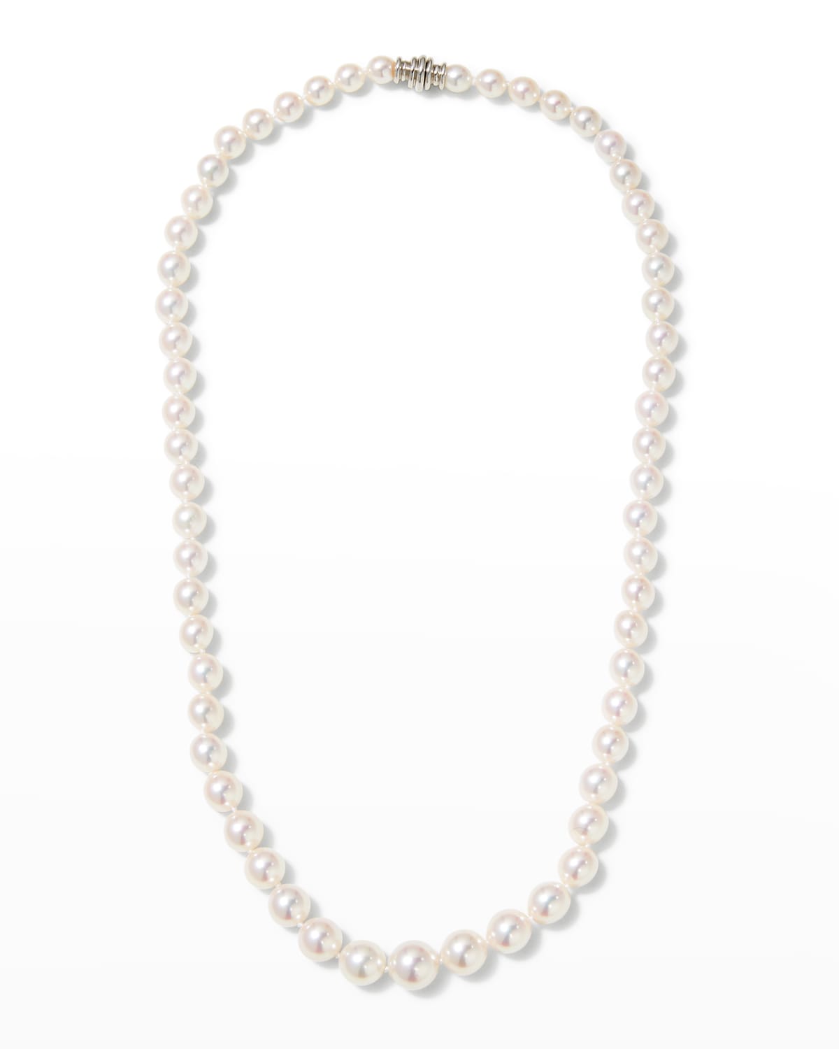 Assael 18" Akoya Cultured Graduated 6.5-9.5mm Pearl Necklace with White Gold Clasp