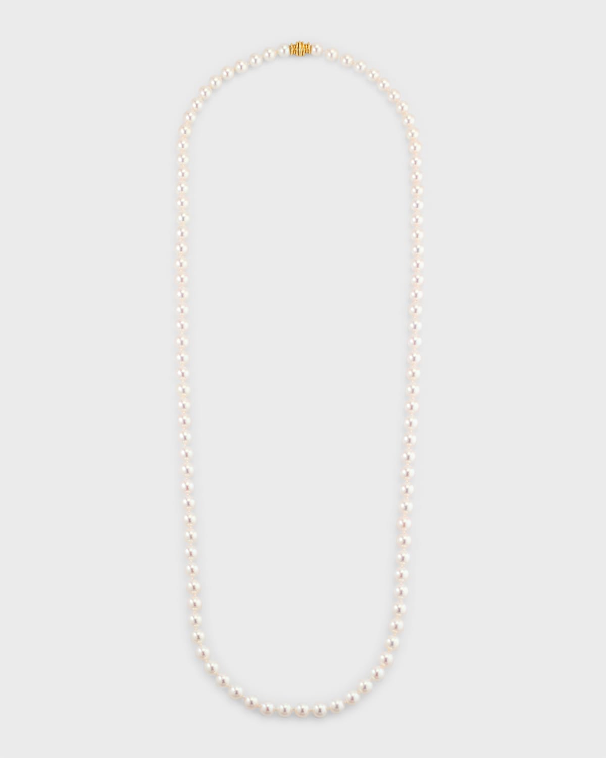 Assael 32" Akoya Cultured 8mm Pearl Necklace with Yellow Gold Clasp