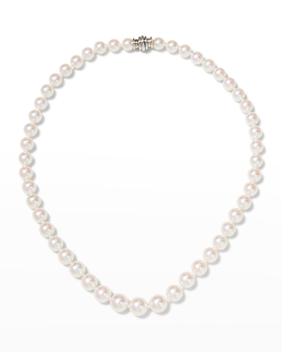 Assael 16" Akoya Cultured Graduated 6.5-9.5mm Pearl Necklace with White Gold Clasp