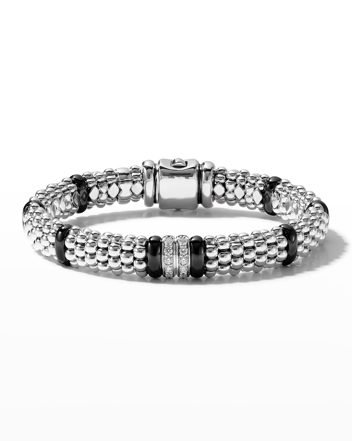 Black Caviar 2-Diamond Station Bracelet