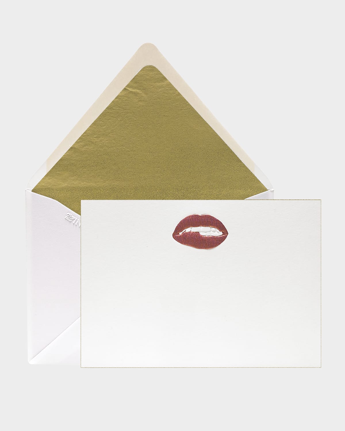 Bell'invito Pucker Lips Stationery Set, Box Of 12 In White
