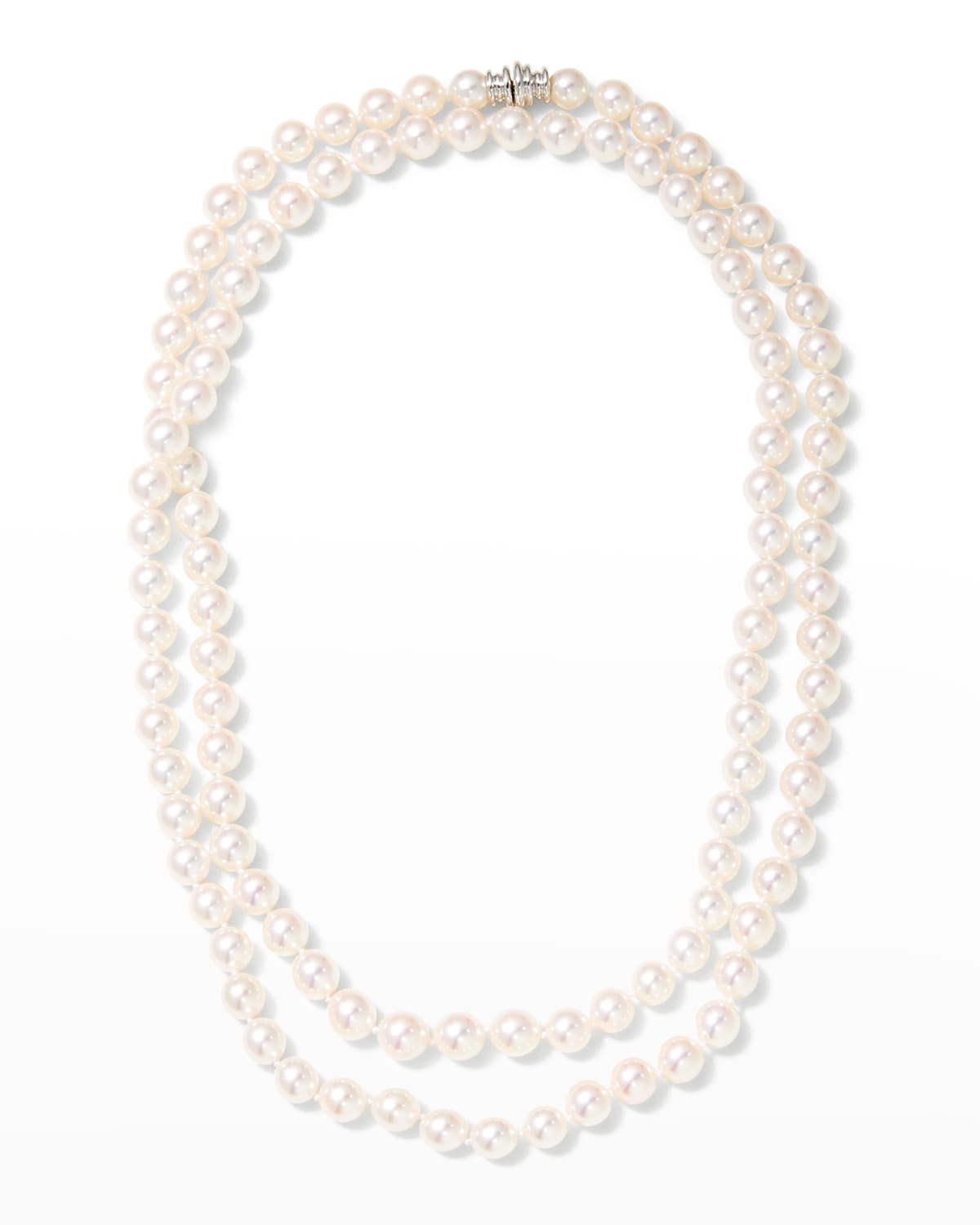 Assael 36" Akoya Cultured 8mm Pearl Necklace with White Gold Clasp