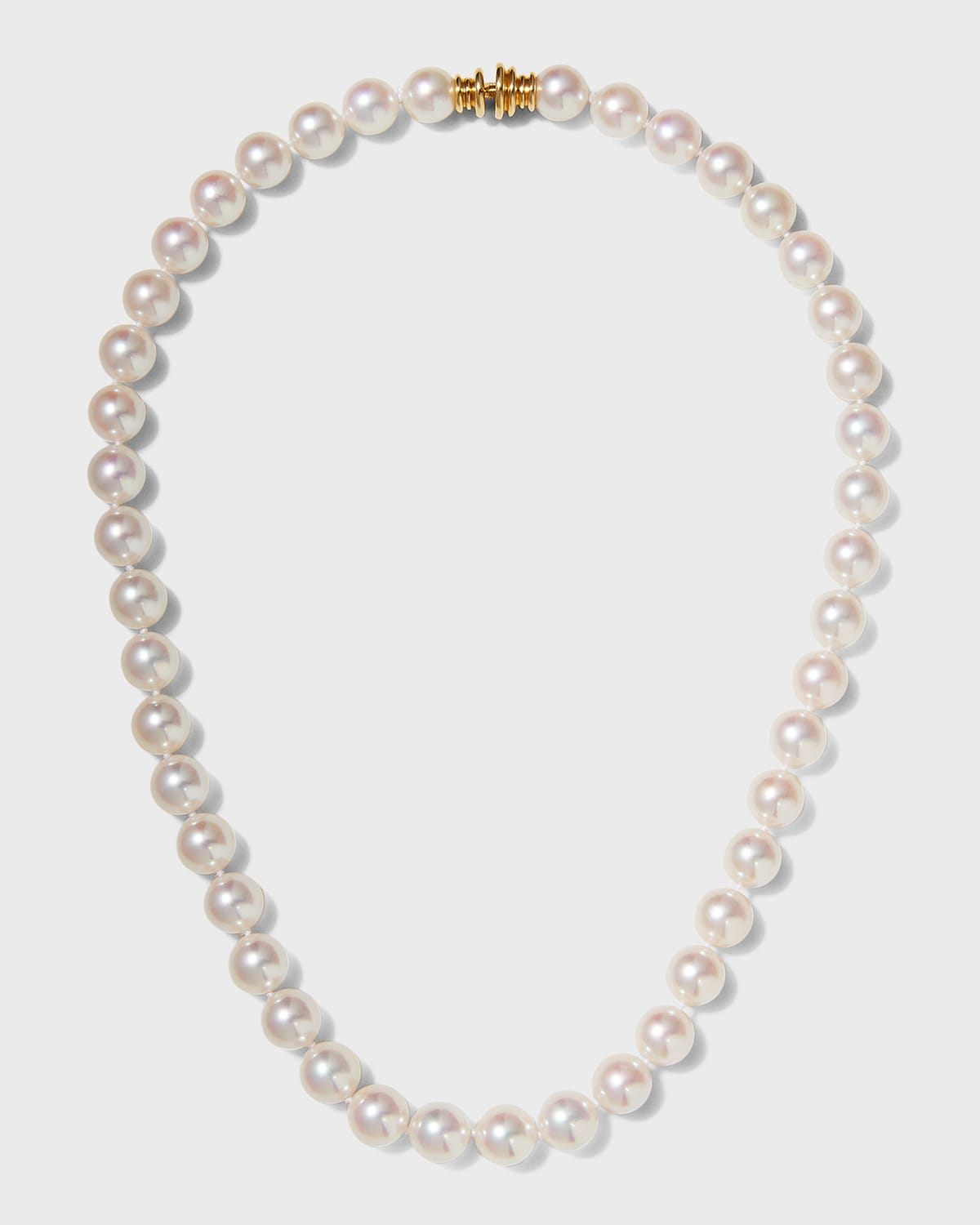 Assael 18" Akoya Cultured 10mm Pearl Necklace with Yellow Gold Clasp