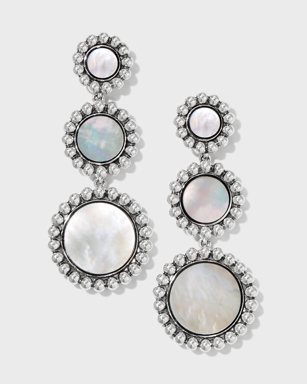 LAGOS Maya 3 Drop Earrings Mother of Pearl Onyx Smart Closet