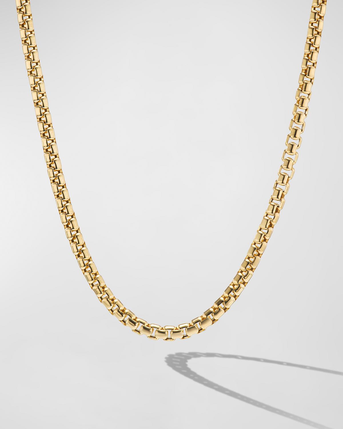 Men's Box Chain Necklace in 18K Gold, 2.7m, 22"L