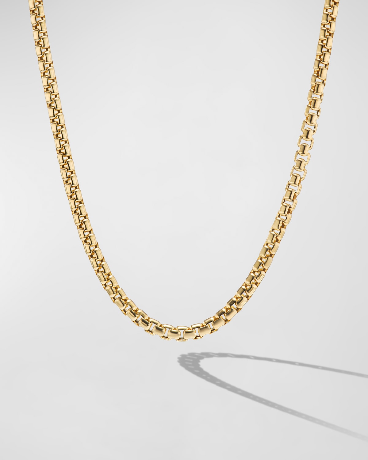David Yurman Men's 18k Gold Box Chain Necklace, 24"l In Blue