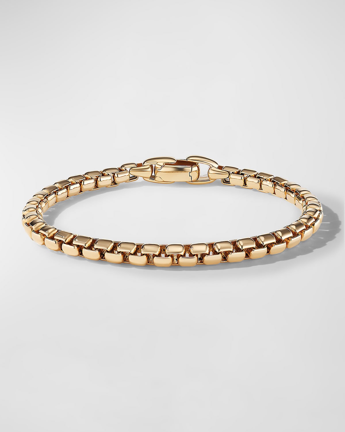 Men's Box Chain Bracelet in 18K Gold, 5mm