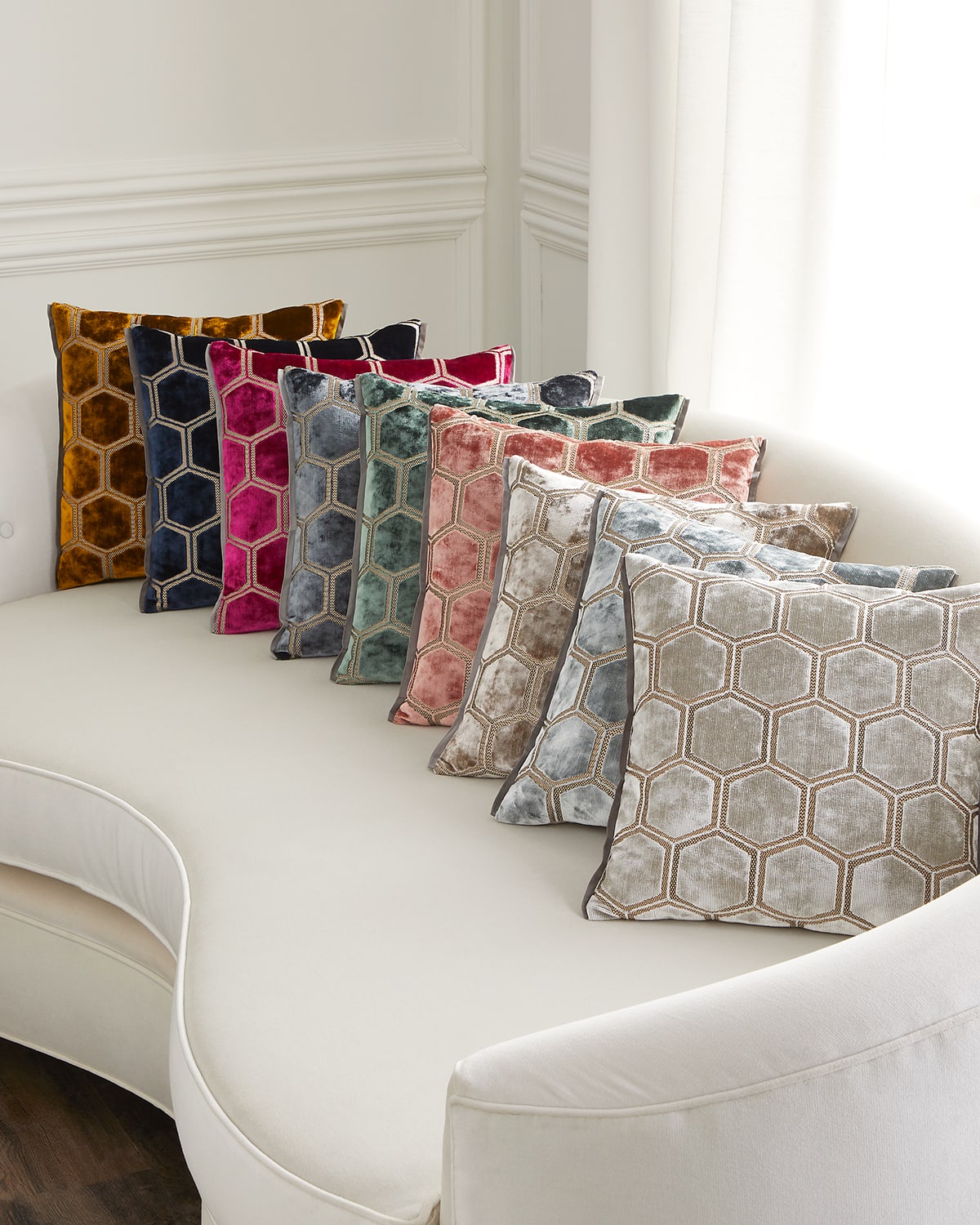 Shop Designers Guild Manipur Azure Pillow In Dove