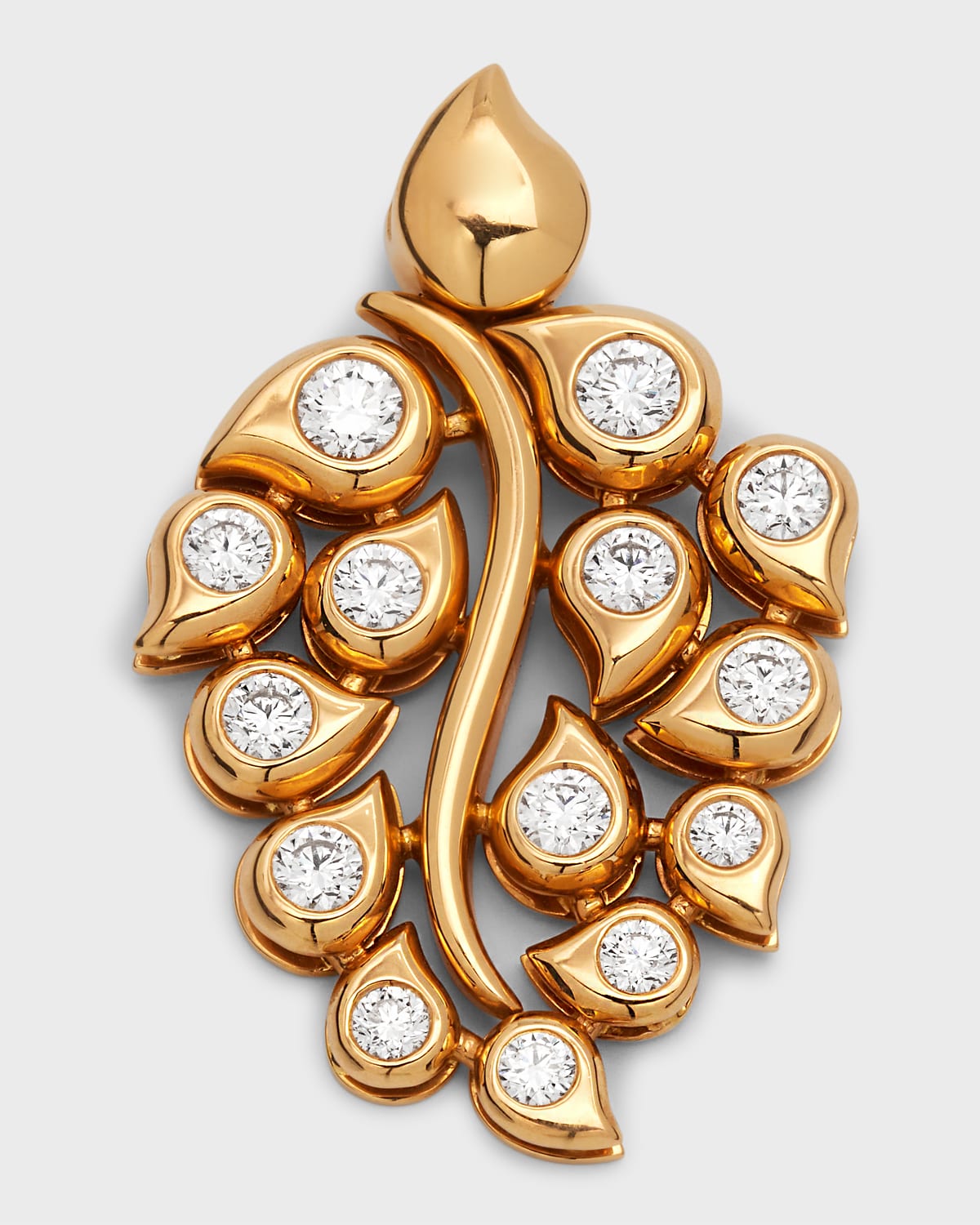 18K Rose Gold Diamond Snowflake Pendant