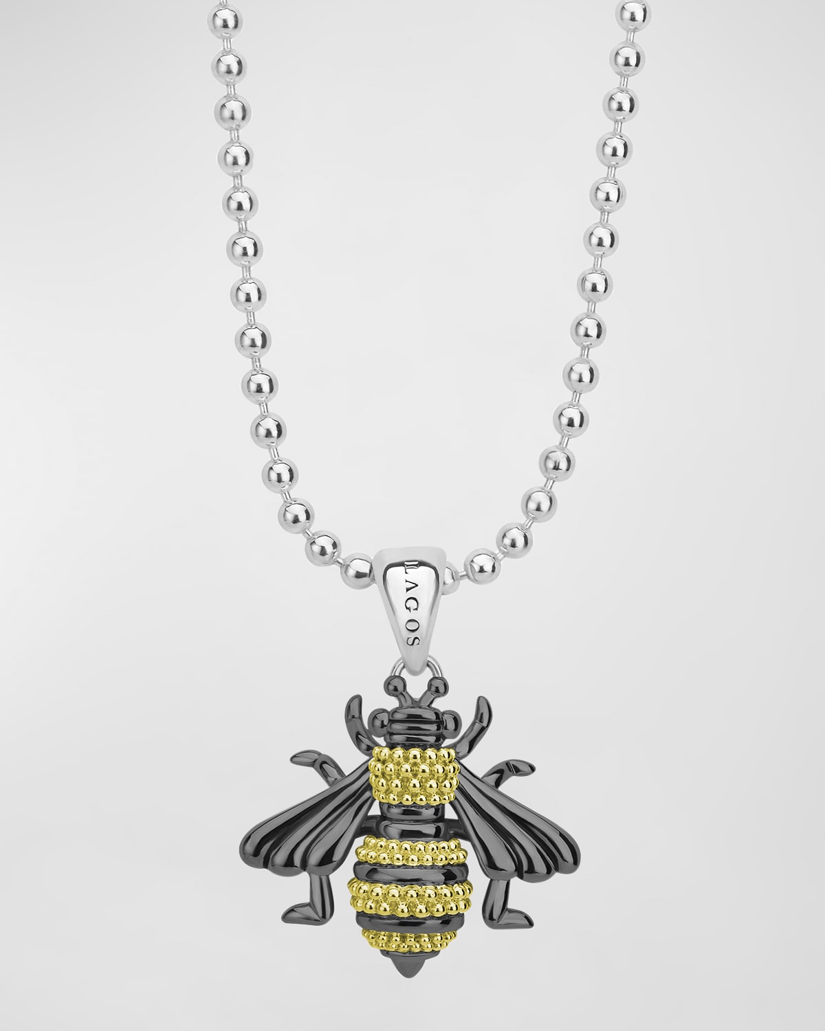 Rare Wonders Long Honeybee Pendant Necklace w/ 18k Gold