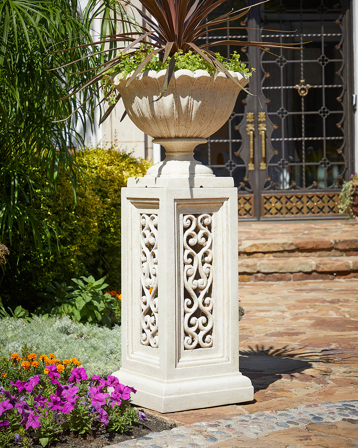 Neiman Marcus Stonecast Urn In Limestone