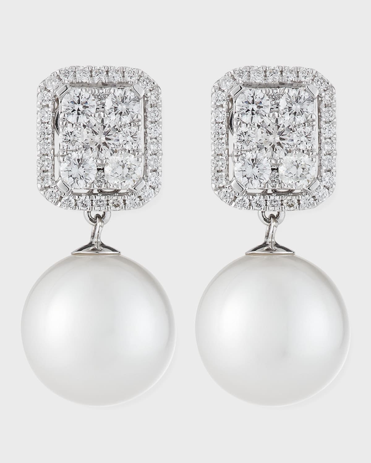 Belpearl 18k White Gold Diamond & Pearl Convertible Earrings