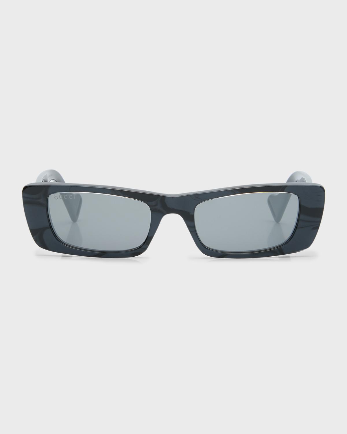 Gucci Monochromatic Rectangle Sunglasses W/ Interlocking G  display picture 1