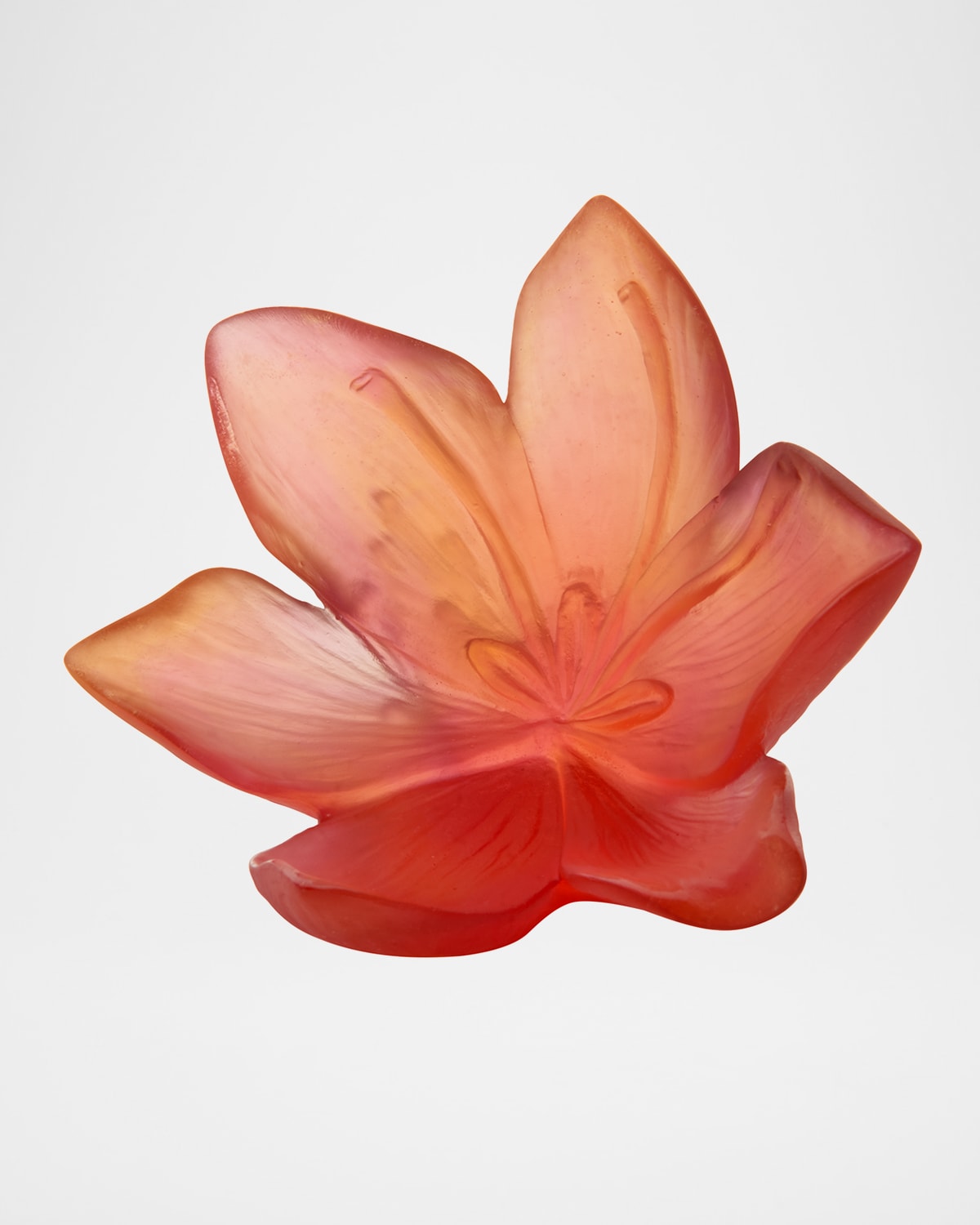 Daum Large Safran Flower In Orange/red