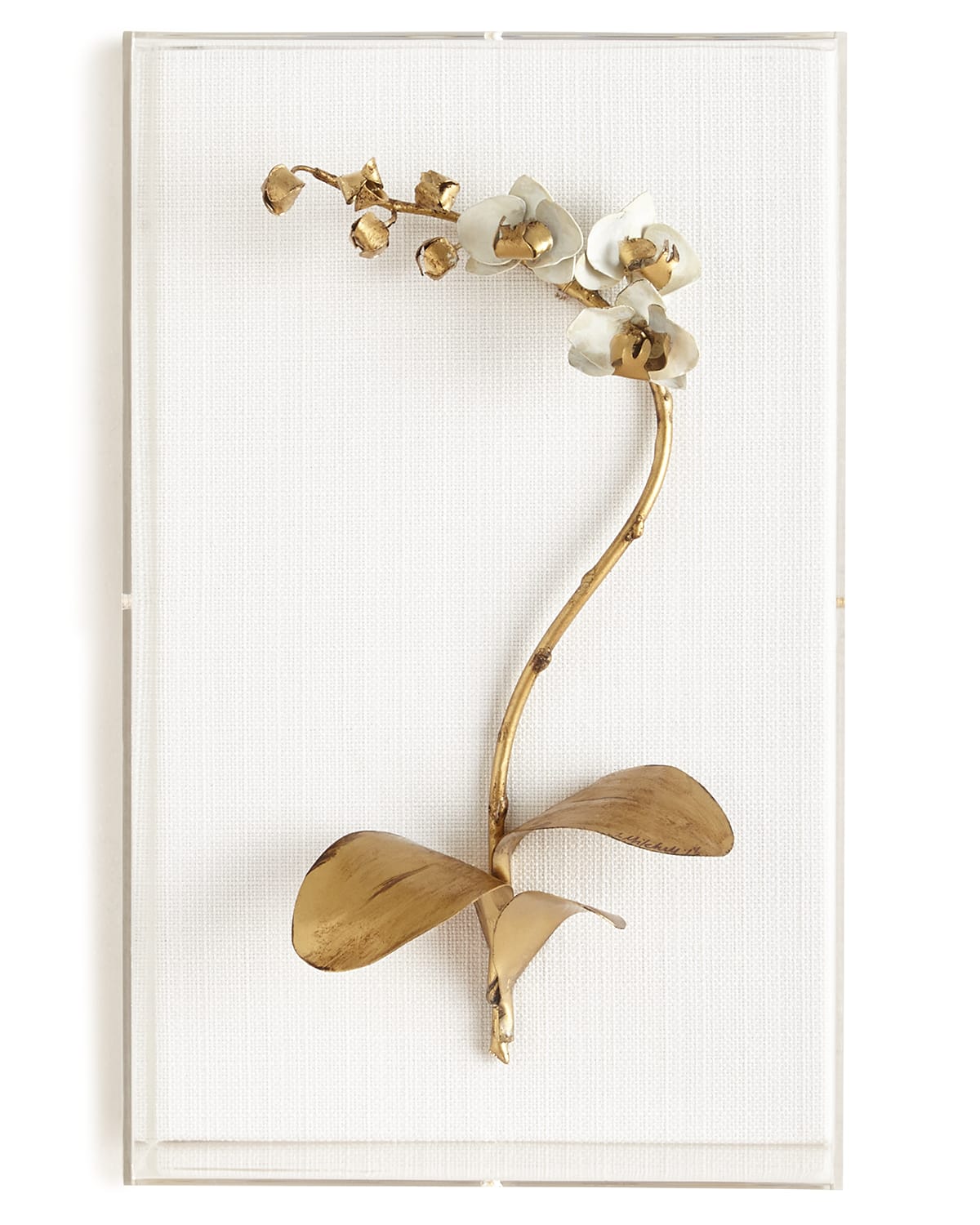 Tommy Mitchell Original Gilded Orchid 3 Study On Linen In Gold