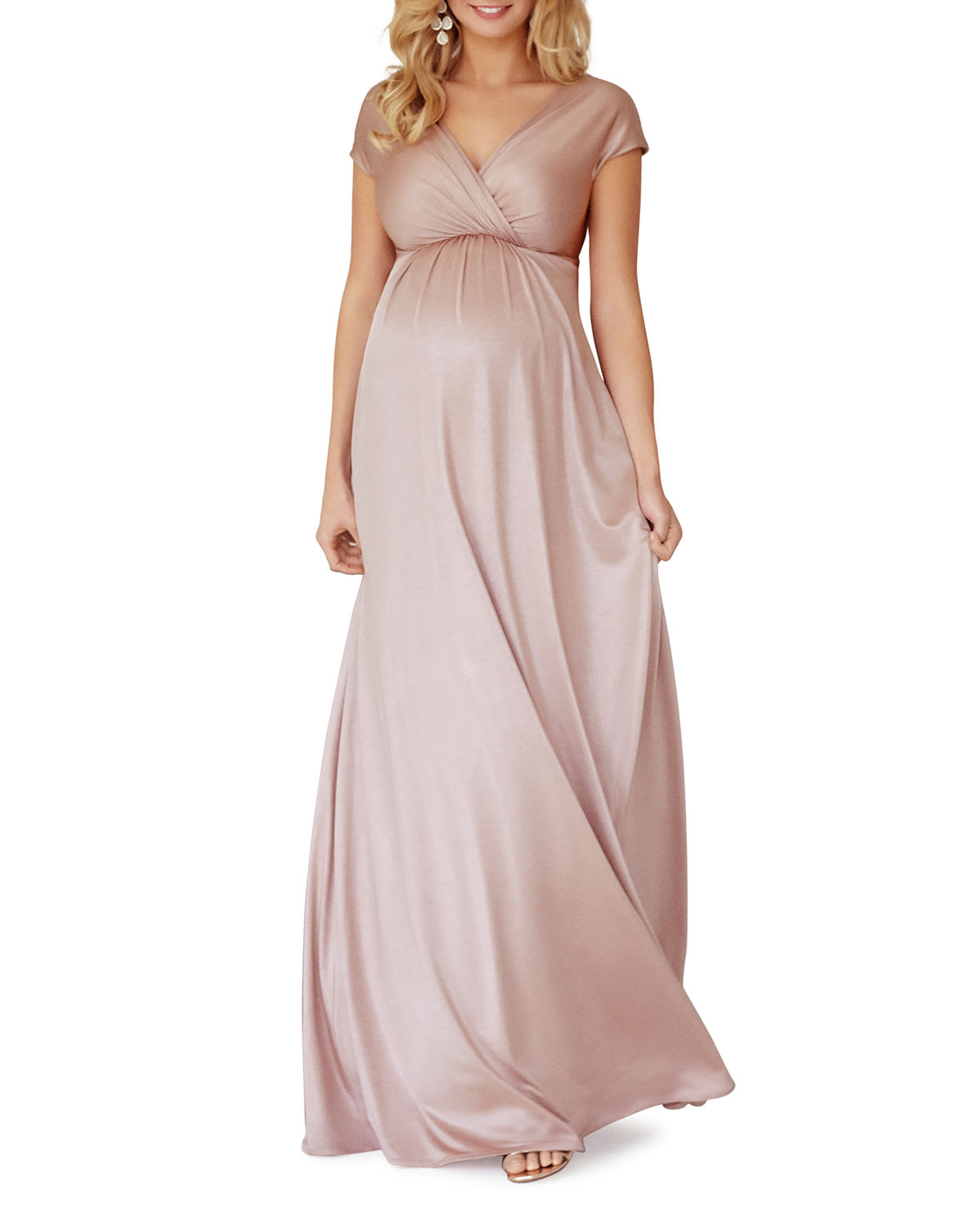 Shop Tiffany Rose Maternity Francesca Short-sleeve Maxi Dress In Blush