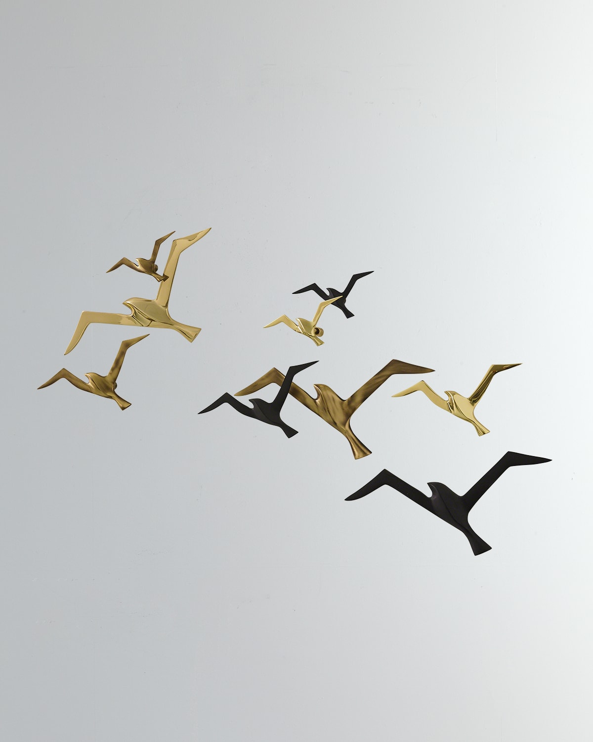 Global Views Metallic Flock Wall Decor, Set Of 3