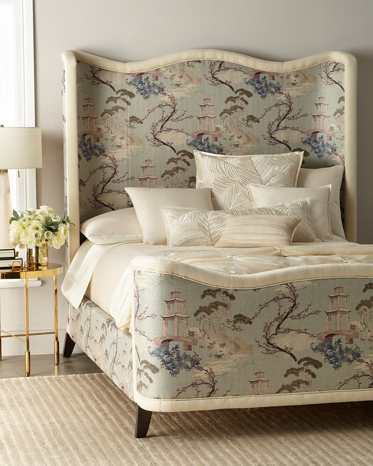 Massoud Eleanor King Bed In Pagoda Print