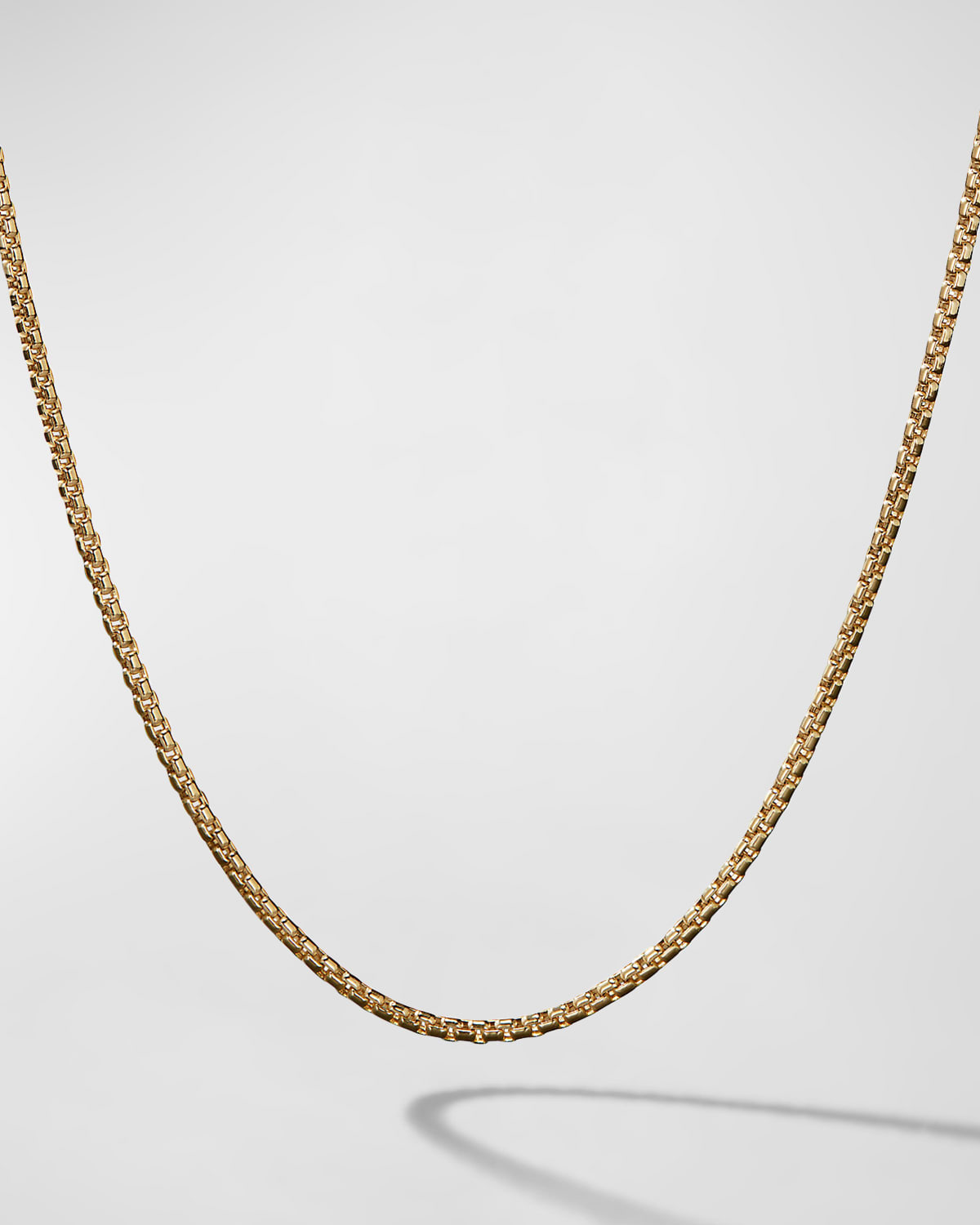 Men's Box Chain Necklace in 18K Gold, 1.7mm, 22"L