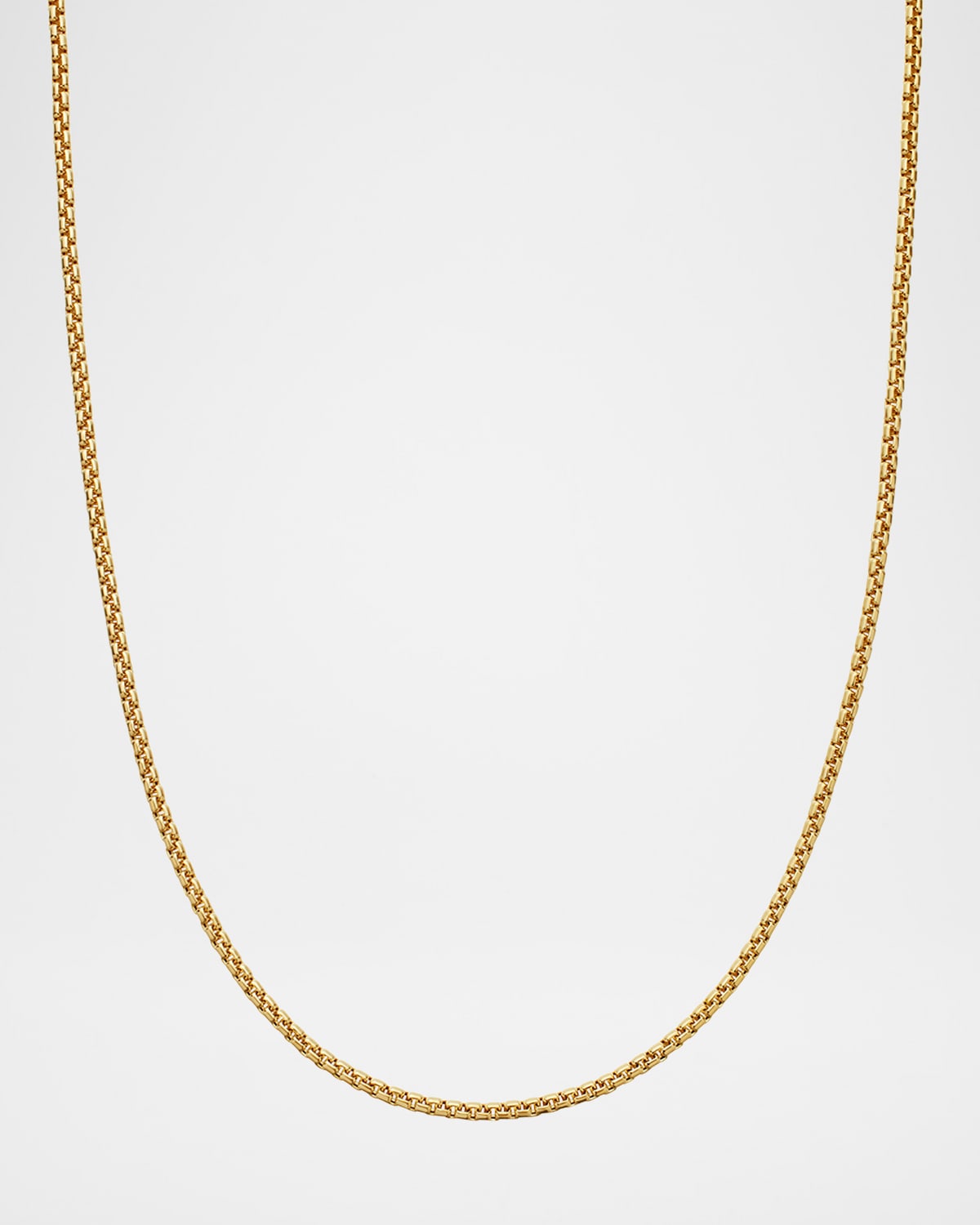 Men's Box Chain Necklace in 18K Gold, 1.7mm, 22"L