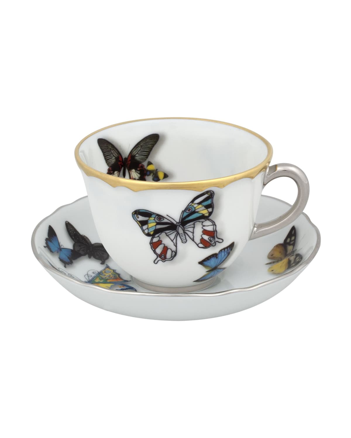 Shop Christian Lacroix X Vista Alegre Butterfly Tea Cup & Saucer In White