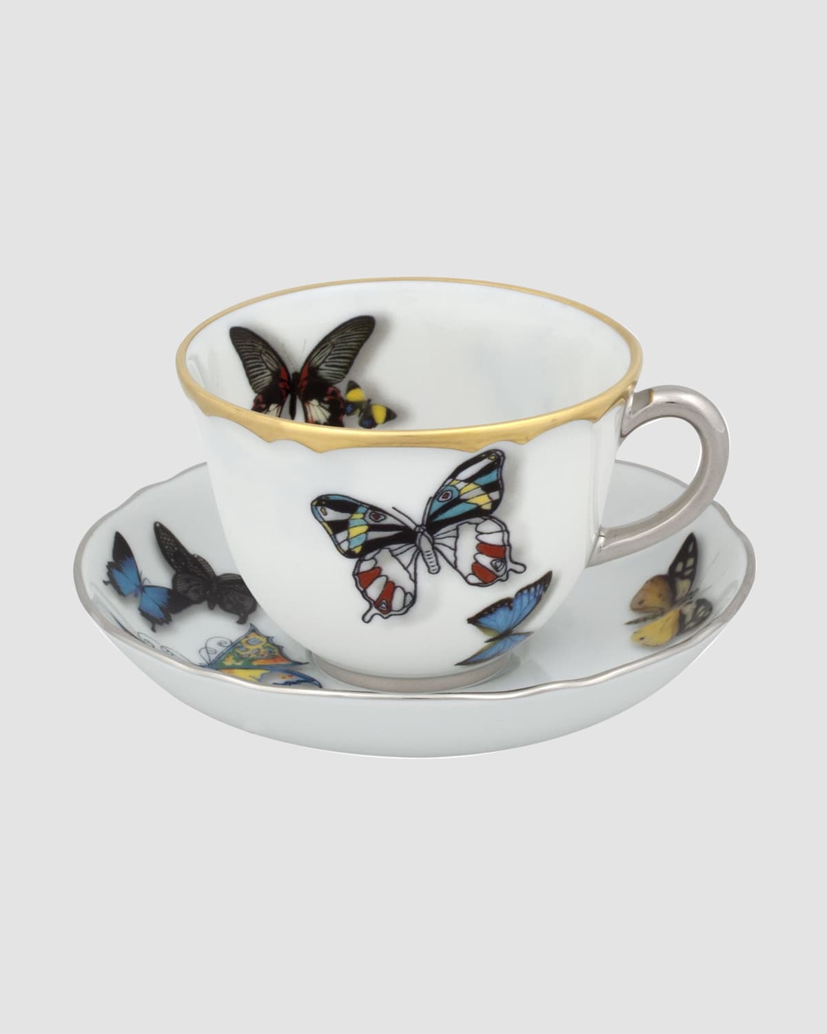 Christian Lacroix X Vista Alegre Butterfly Tea Cup & Saucer In White