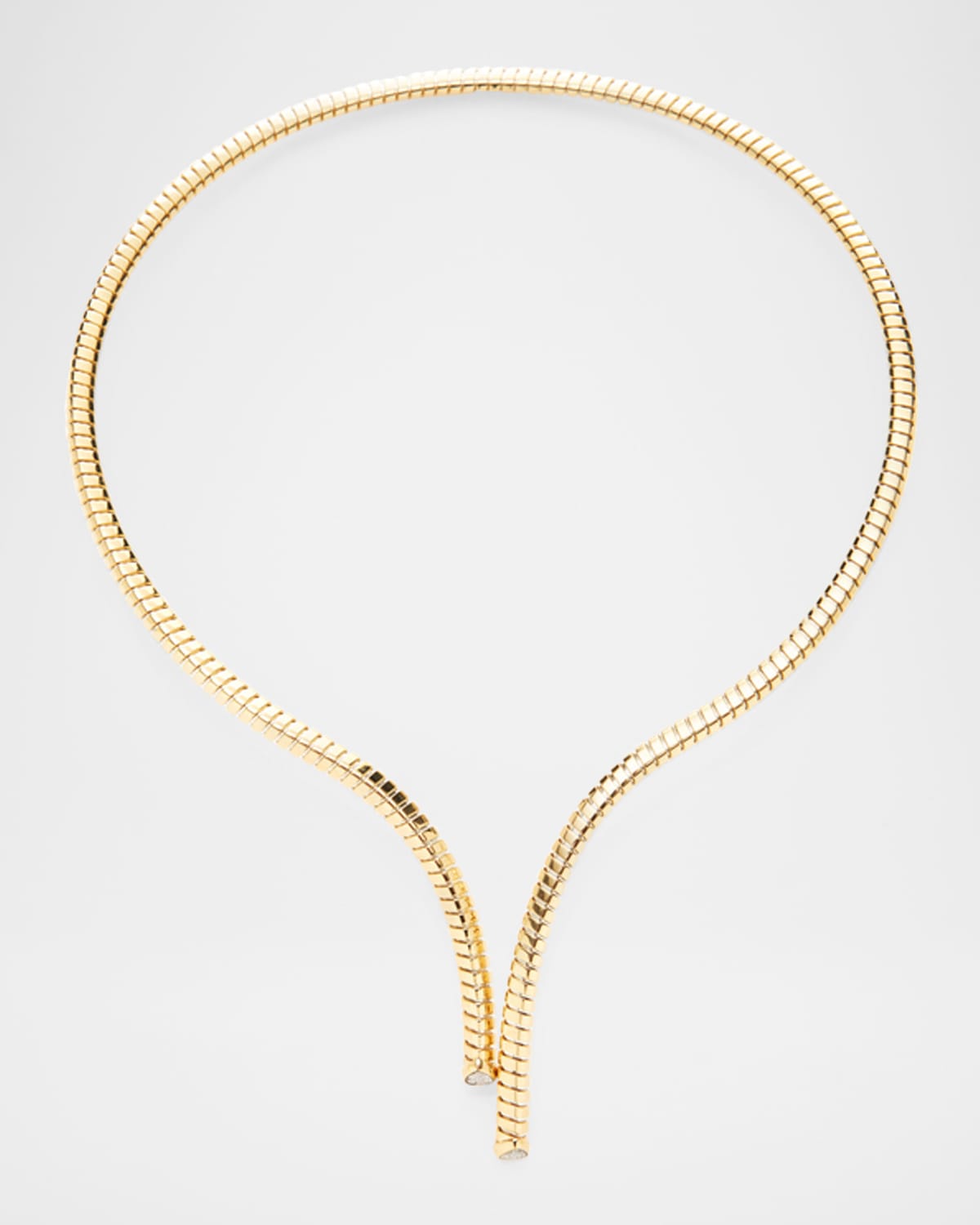 18K Yellow Gold Trisolina Pave Diamond Necklace