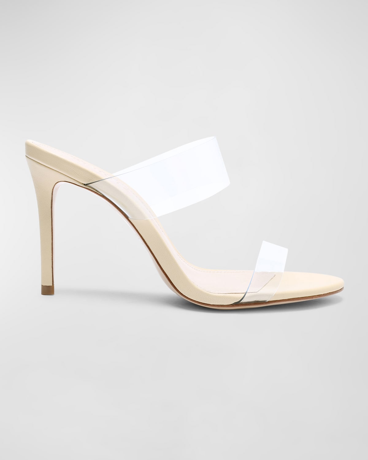 Schutz Ariella Strappy See-through Vinyl Slide High-heel Sandals In White