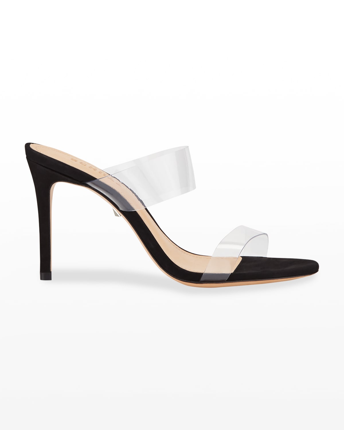 Shop Schutz Ariella Strappy See-through Vinyl Slide High-heel Sandals In Black
