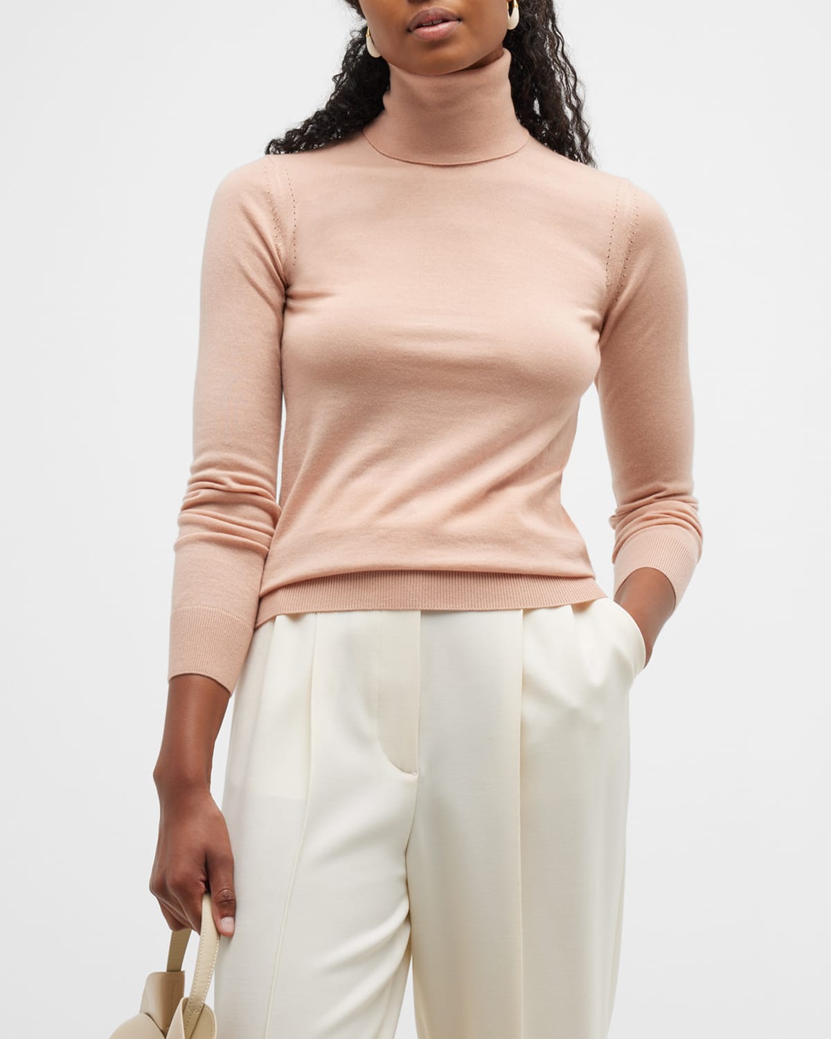 Loro Piana Featherweight Cashmere Turtleneck Sweater In Strawberry
