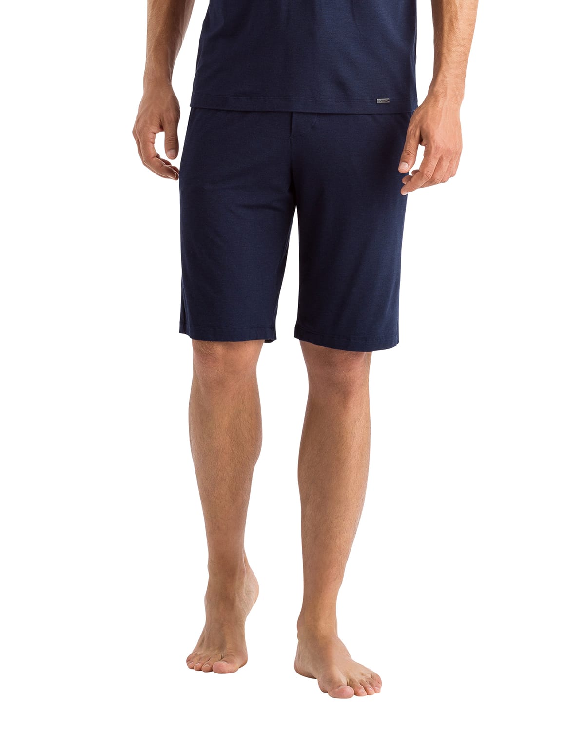 Hanro Natural Living Organic Cotton Drawstring Shorts In Navy