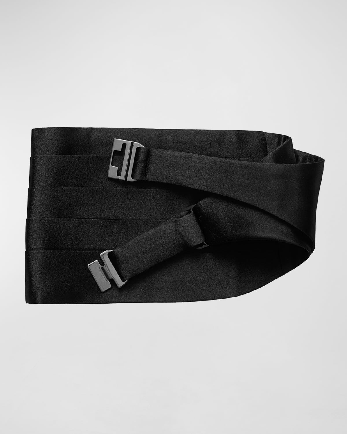 Eton Solid Silk Satin Cummerbund In Black
