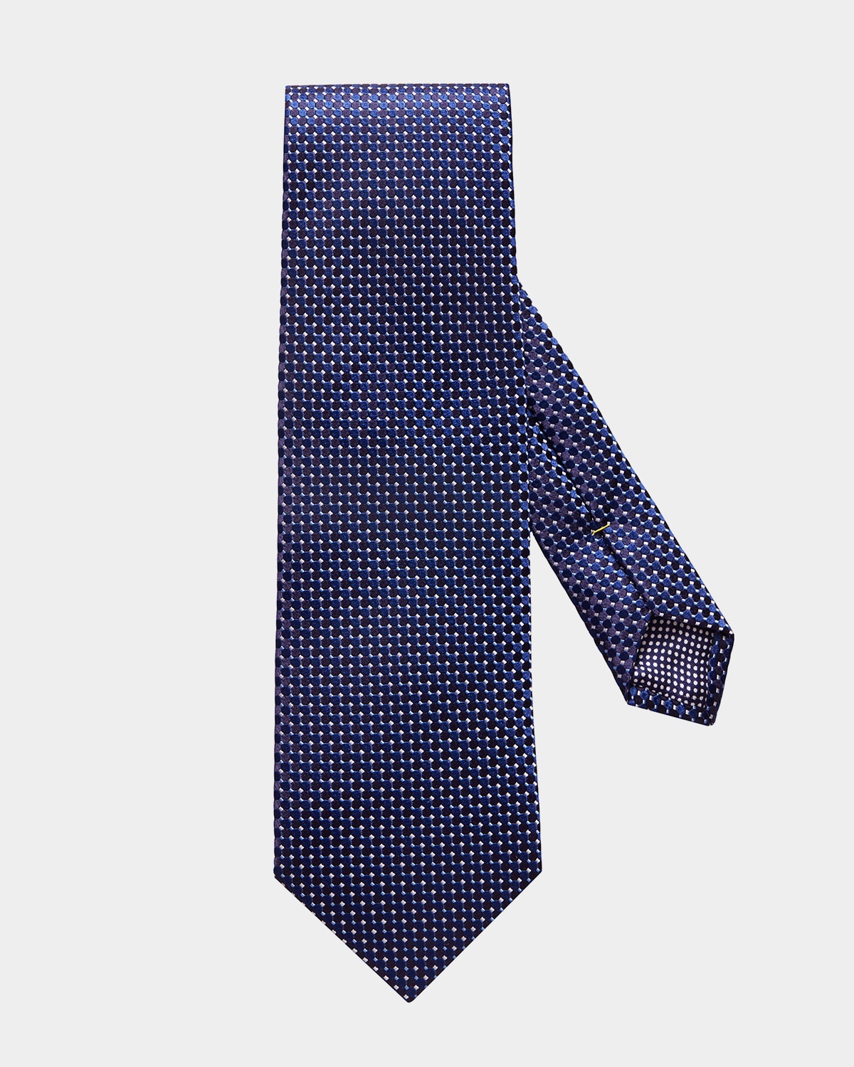 Eton Mens Dark Blue Geometric-pattern Silk Tie In Navy