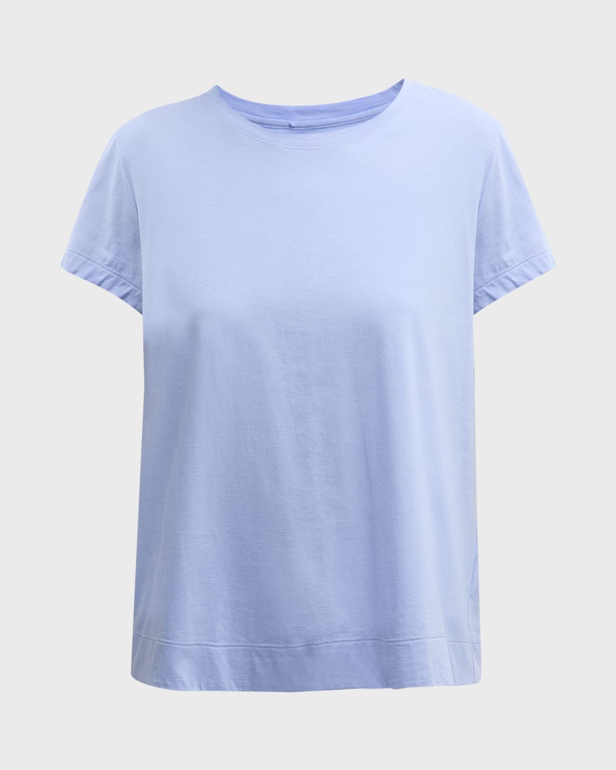 Lafayette 148 Modern Short-sleeve Cotton Jersey Tee In Wild Bluet