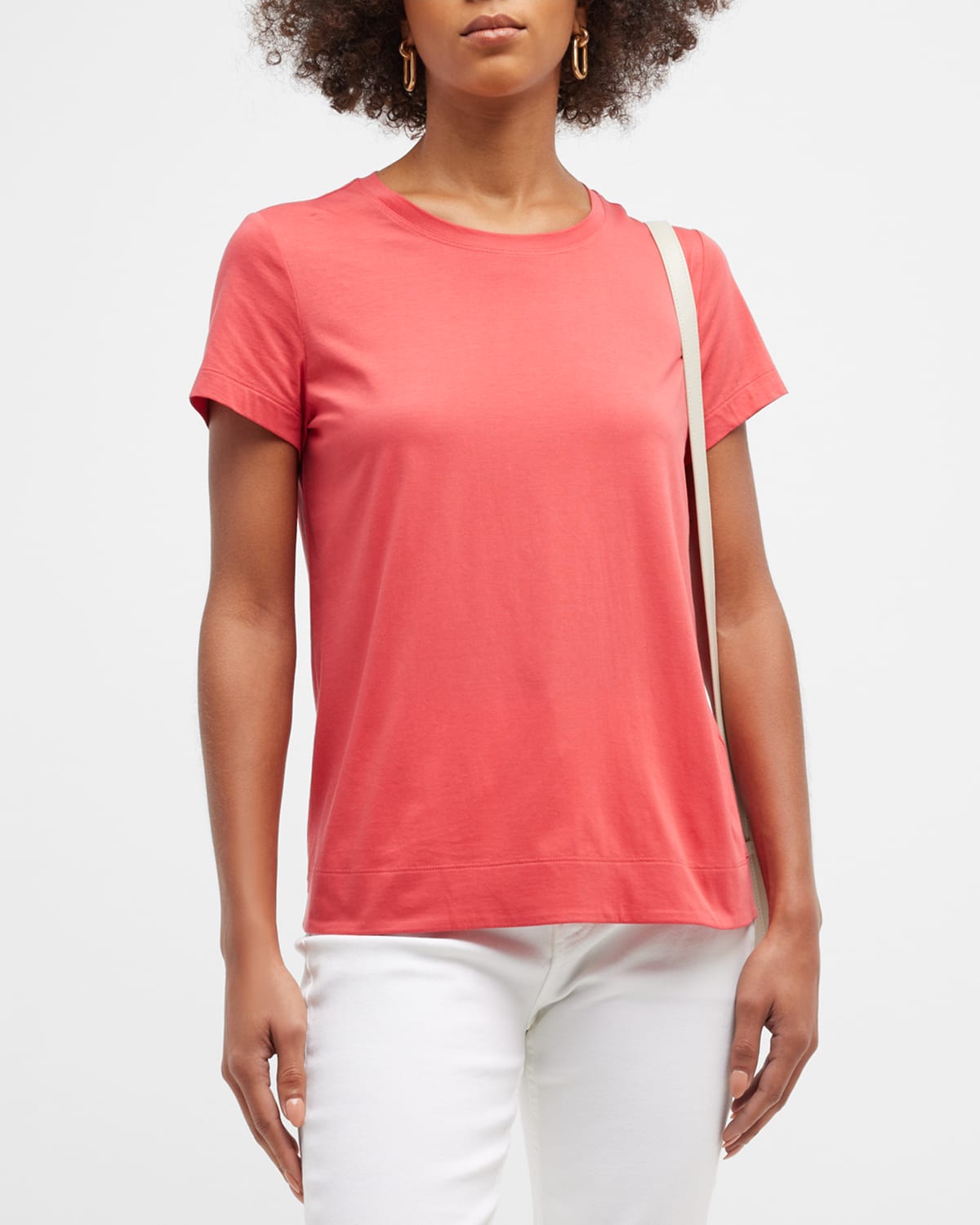 Lafayette 148 Modern Short-sleeve Cotton Jersey Tee In Classic Cobalt
