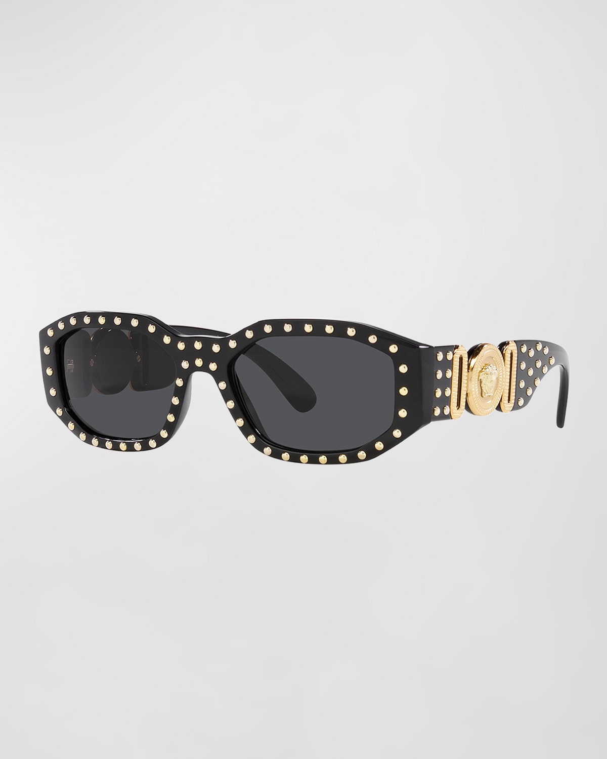 Versace Men's Geometric Propionate Sunglasses In Black Grey