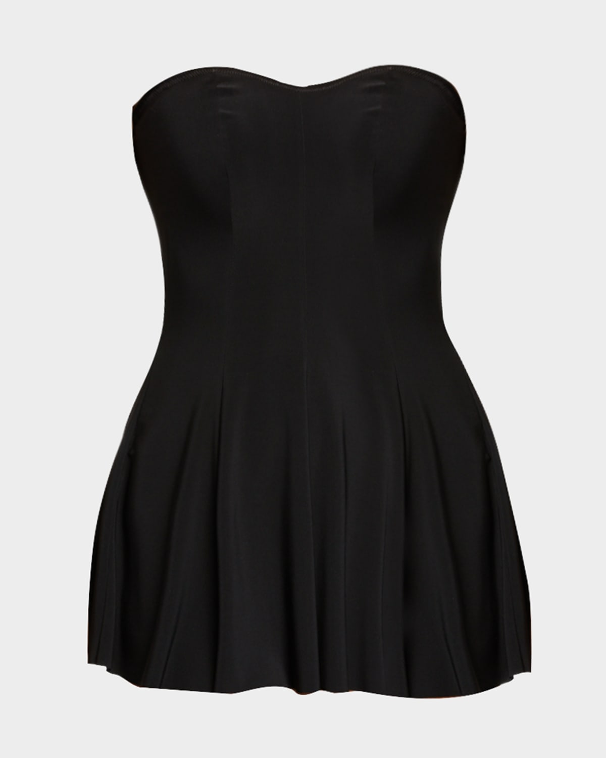 Norma Kamali Strapless Flared Swimdress In Black