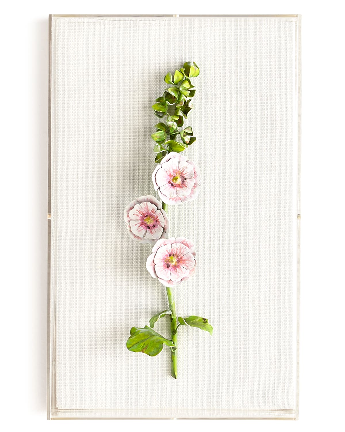 Tommy Mitchell Original Painted Hollyhock Study In Pink