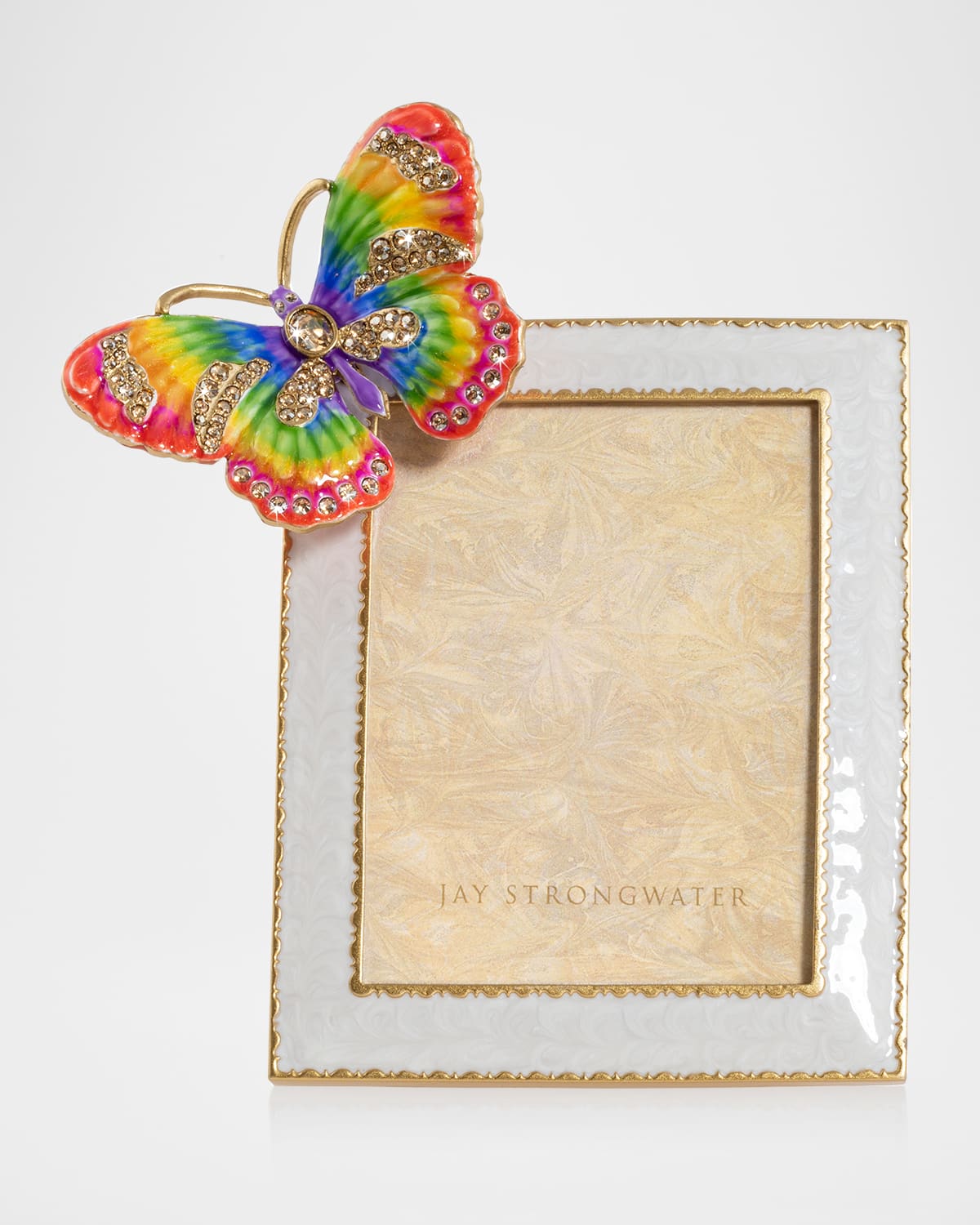 Jay Strongwater Rainbow Butterfly Frame, 3" X 4" In Multi