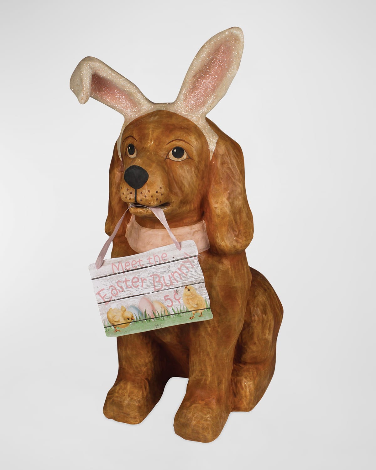 Large Paper Mache Easter Bunny Dog