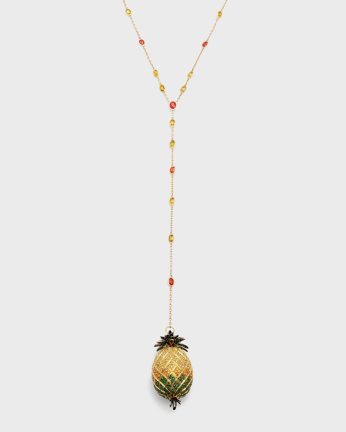Alexander Laut Y-Drop Pineapple Pendant Necklace
